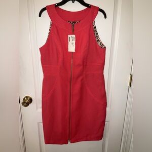 NWT—MUSE Sleeveless, Zip-Front Dress, Red, Sz. 14, Fitted—Stunning!  Never worn!